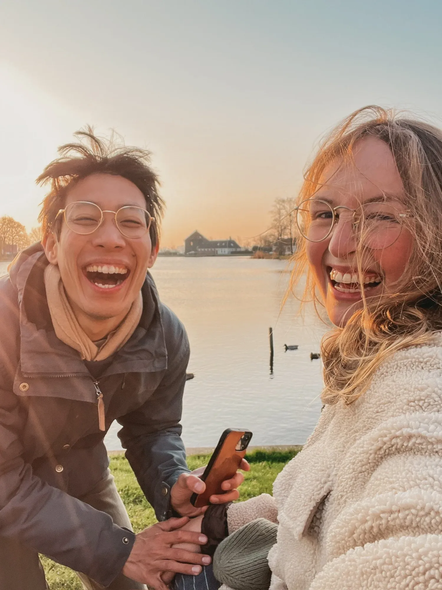 we made it to broek in waterland at sunset…