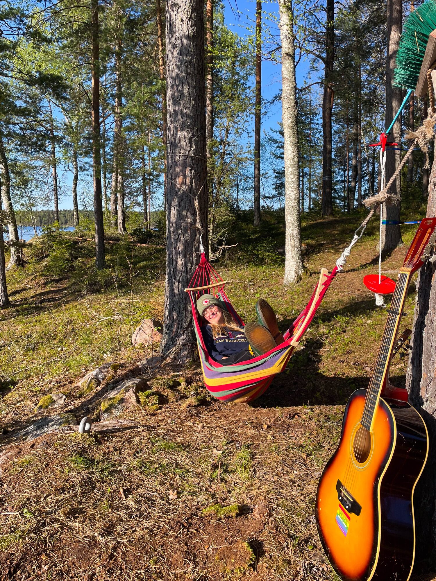 evelyne is happiest on a hammock