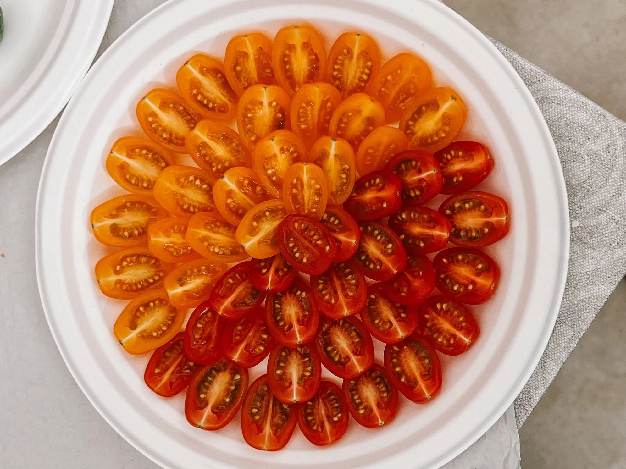 these tomatoes were freshly prepared for tasting towards the end of the tour