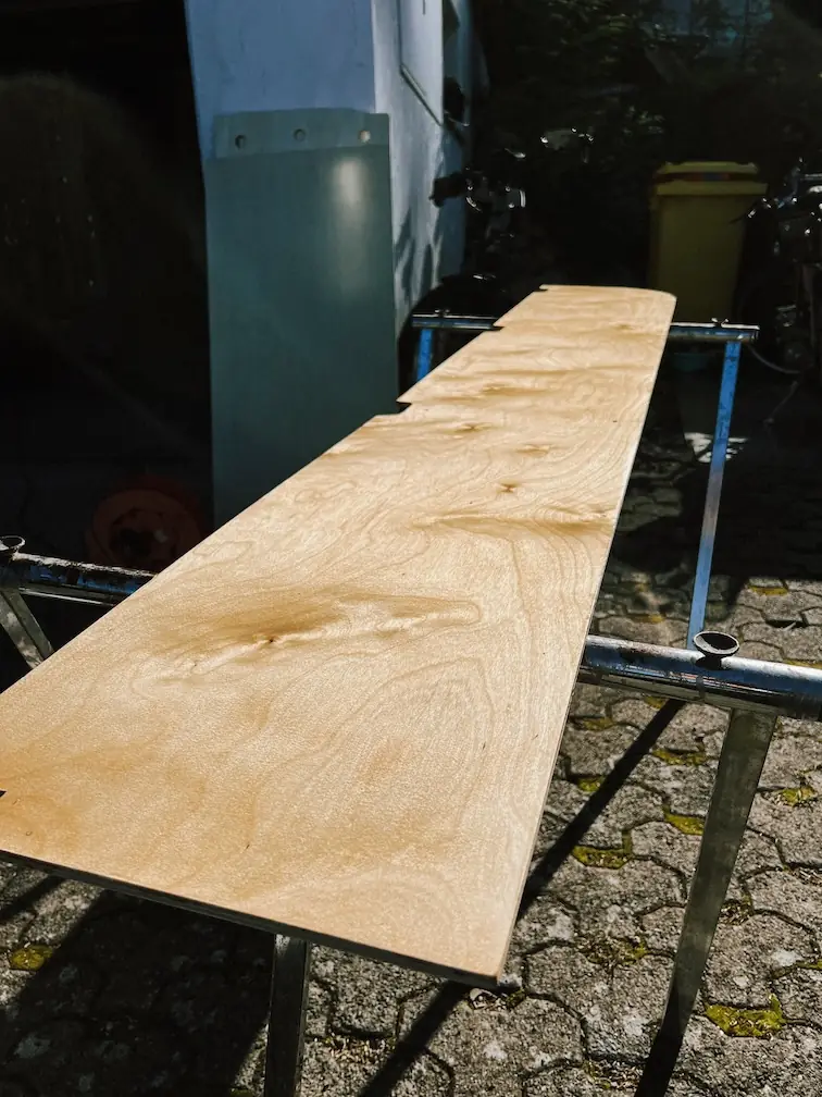a sheet of birch plywood cut to size
