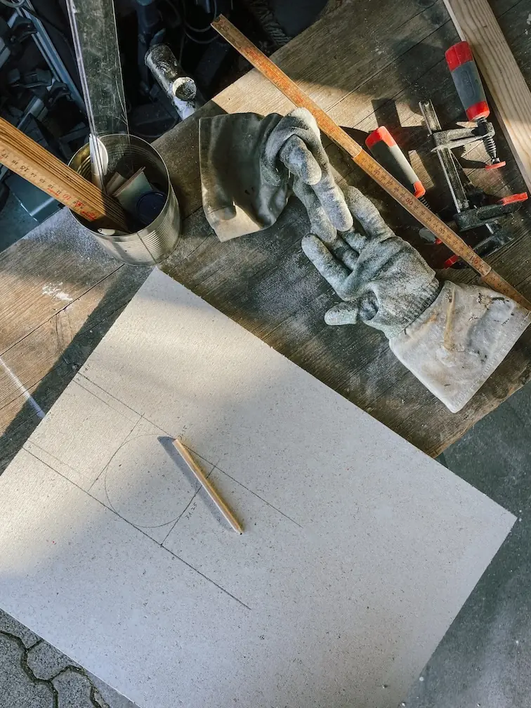 the cutout for the stove pipe in a fermacell board
