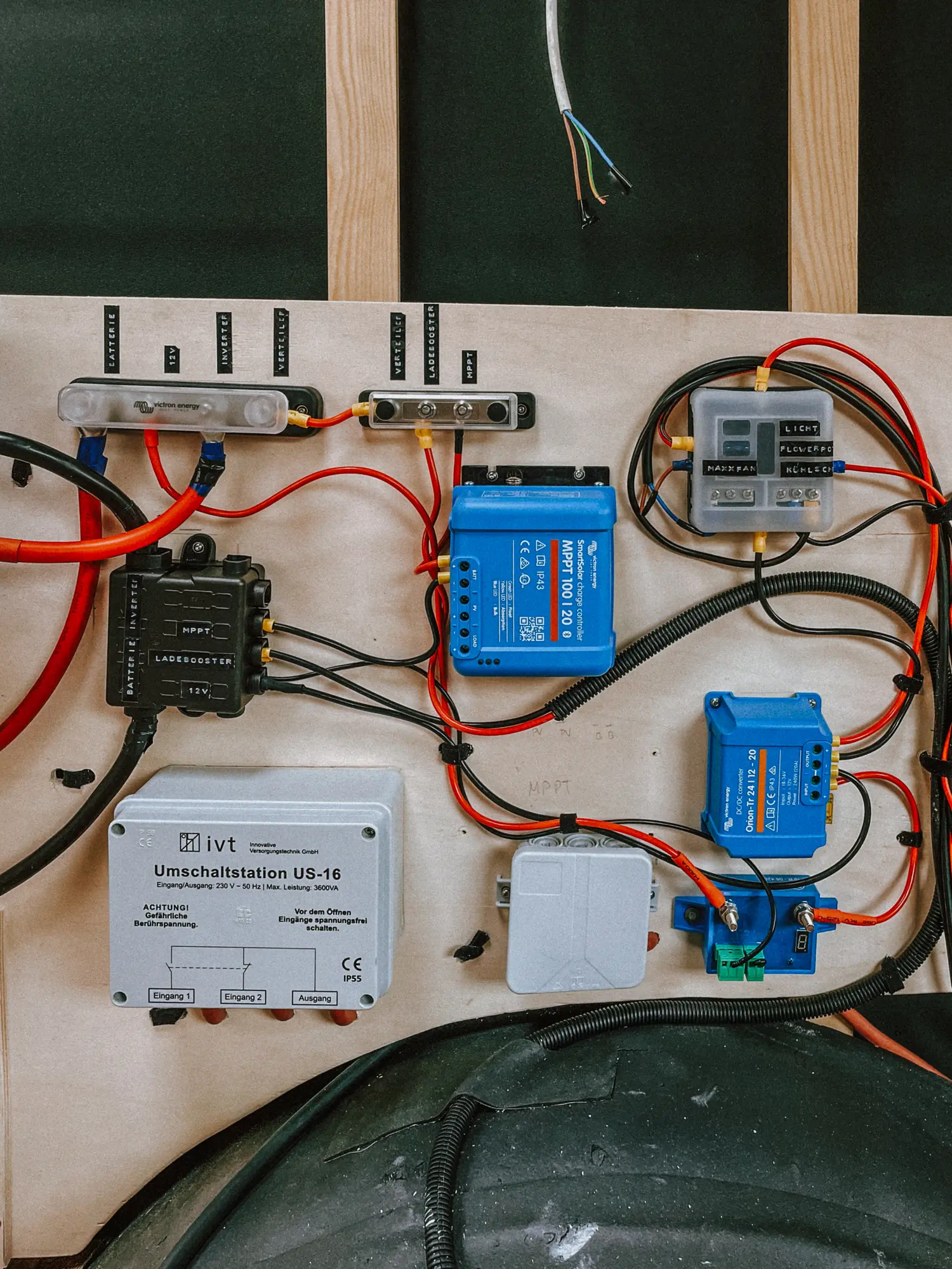 the finished, wired electronics board