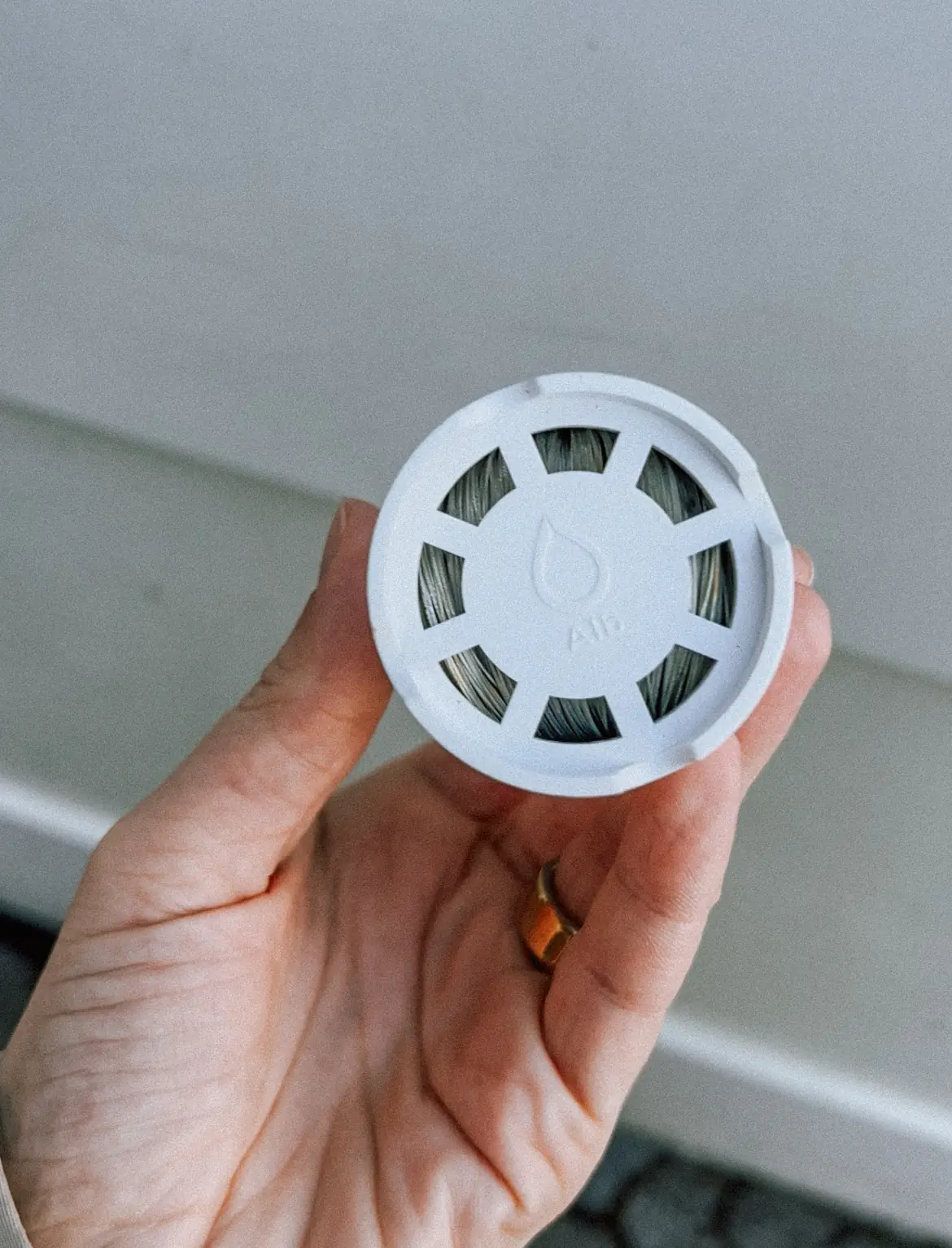 a used nano germ barrier cartridge shortly before being replaced