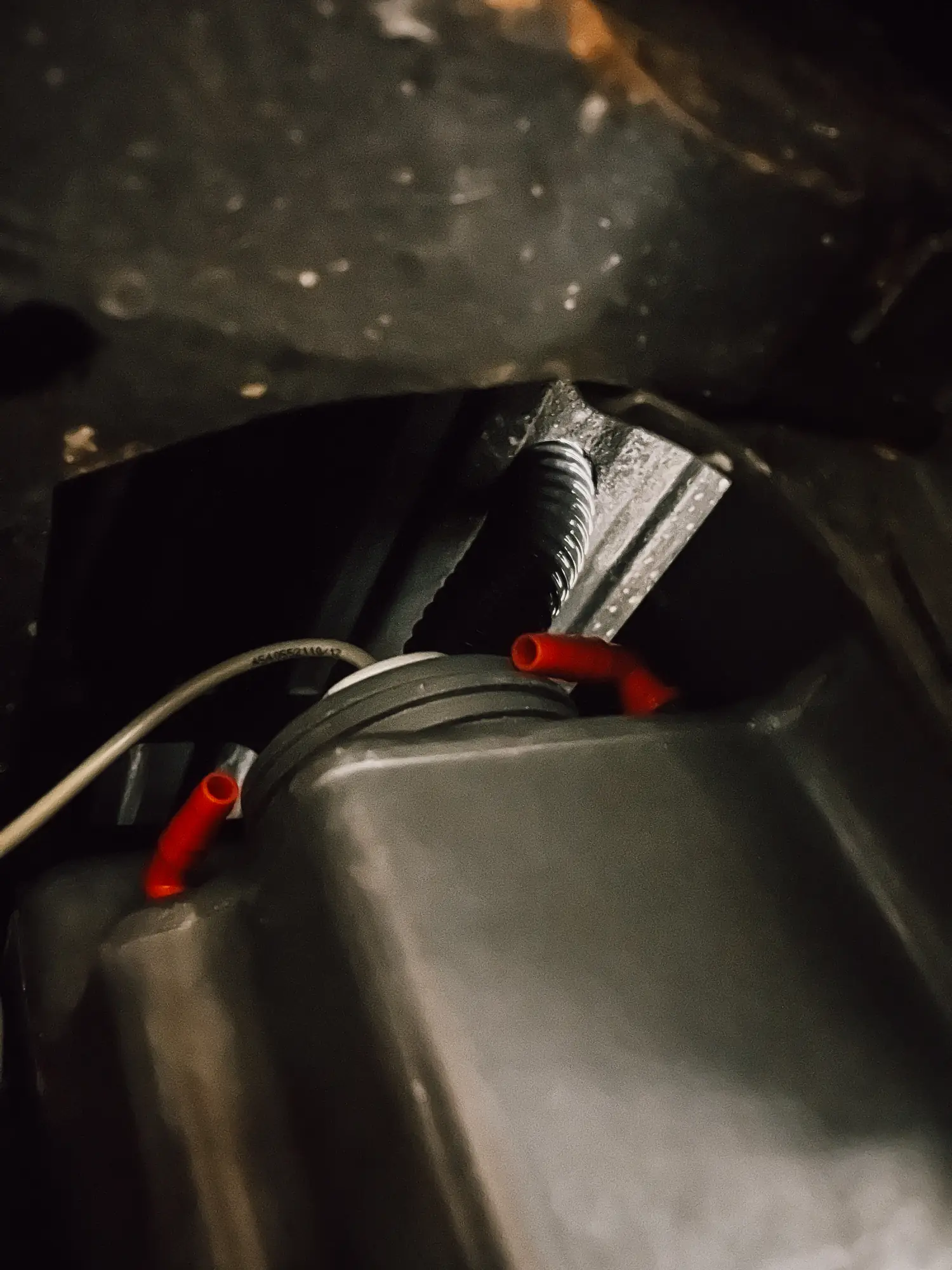the drain into the waste water tank under the vehicle
