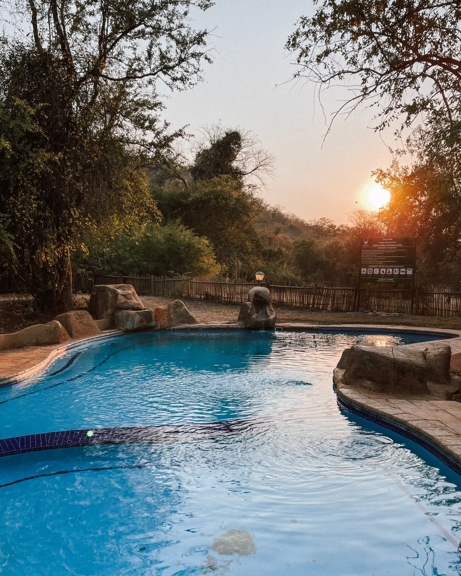 the communal pool at punda maria rest camp