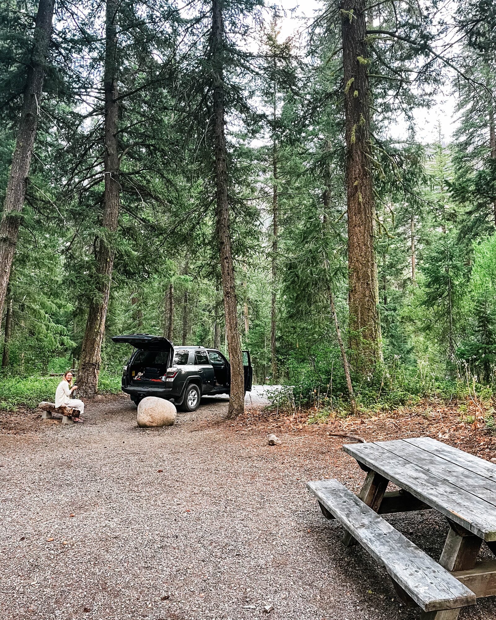 our camping, klipchuk campground. our stage of pasta-cooking-inability by the time frank took the pic: denial