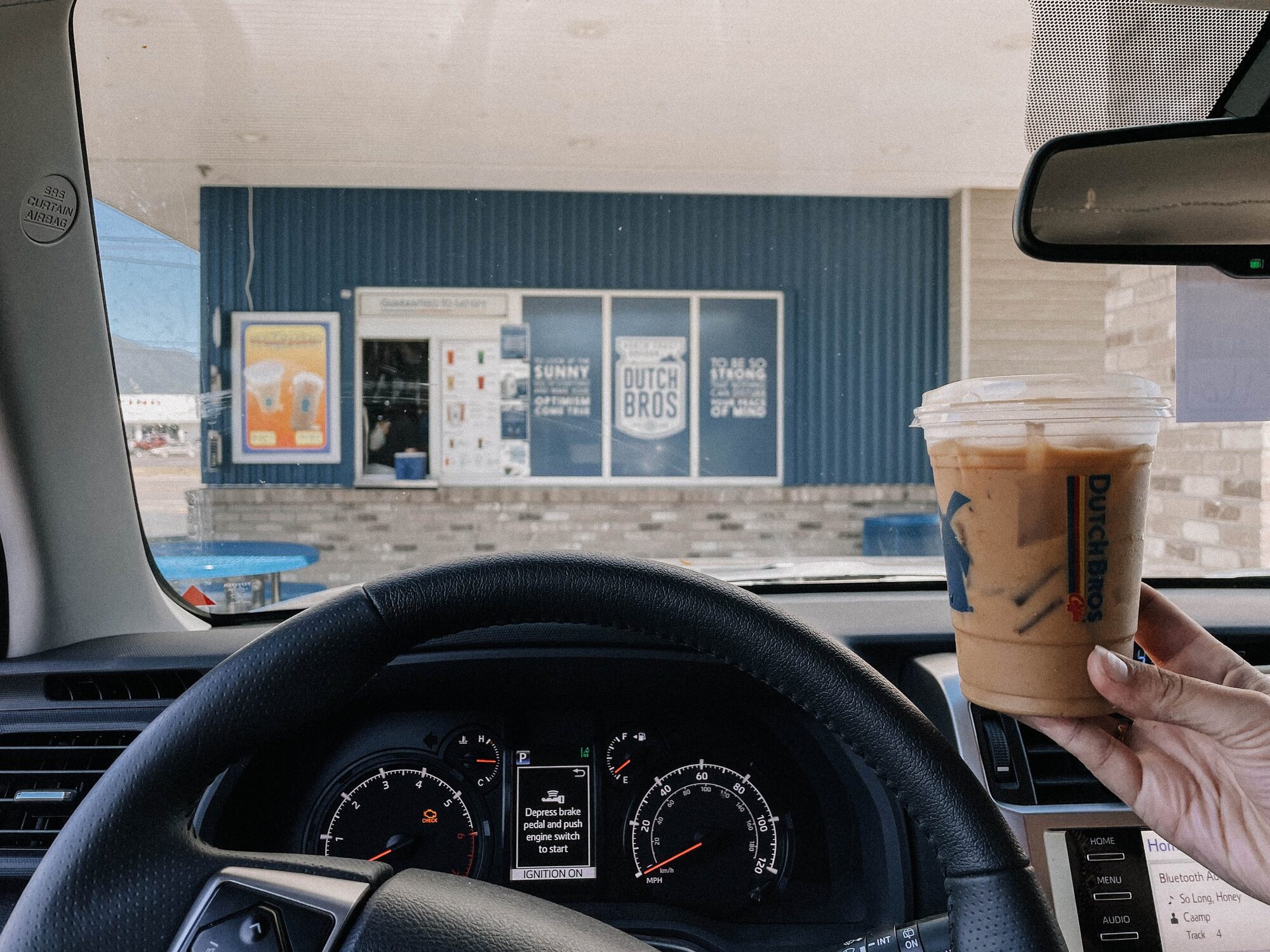 here, we just got our iced coffee!