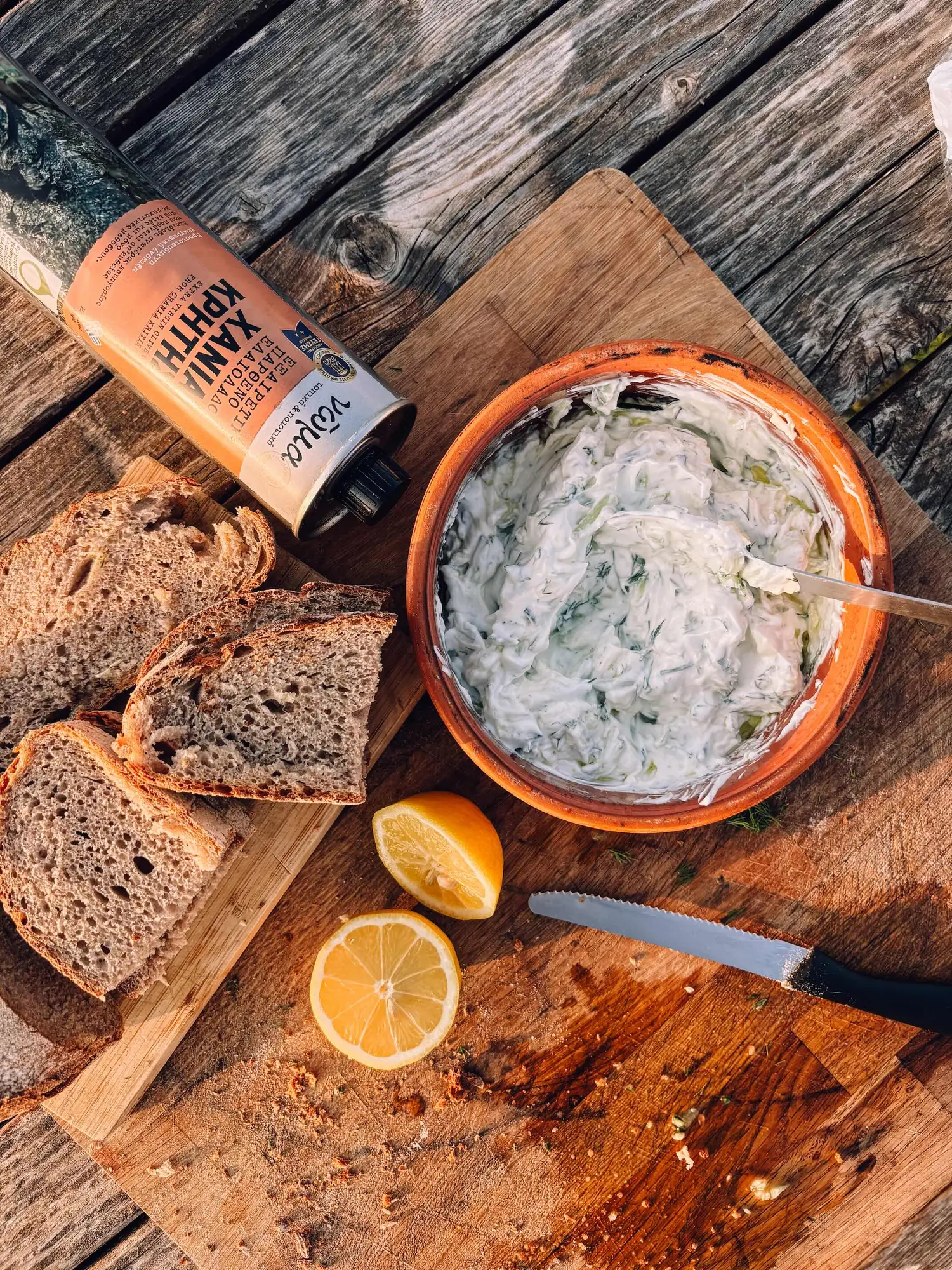 good bread and homemade tzatziki