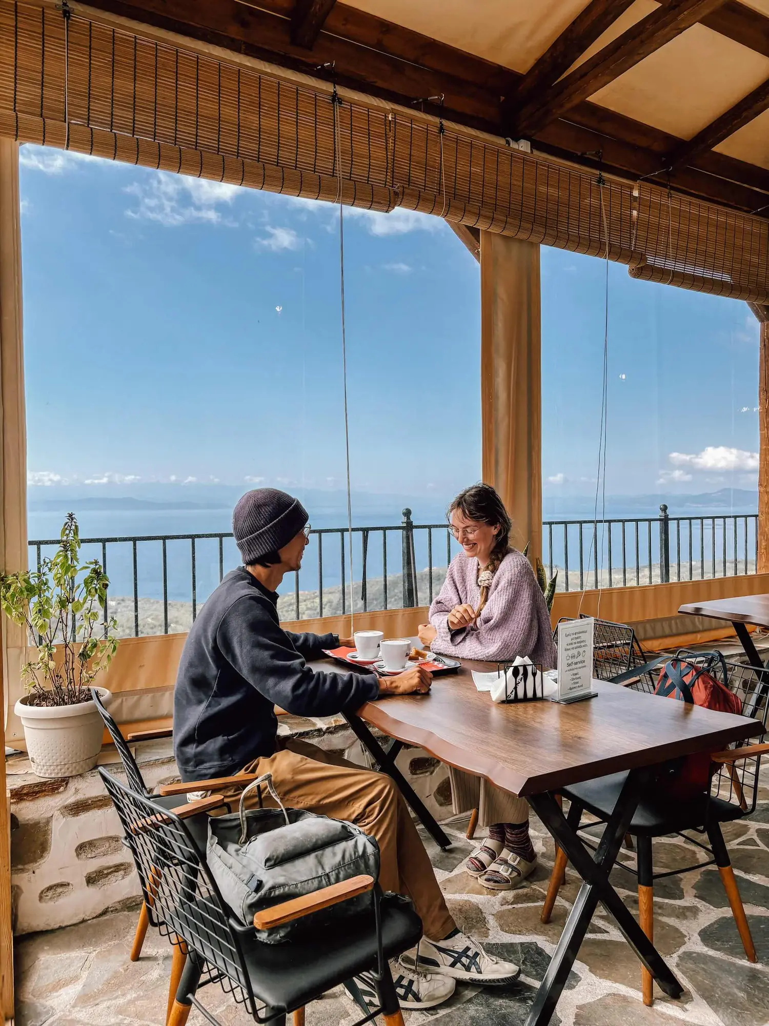 a café terrace on pelion