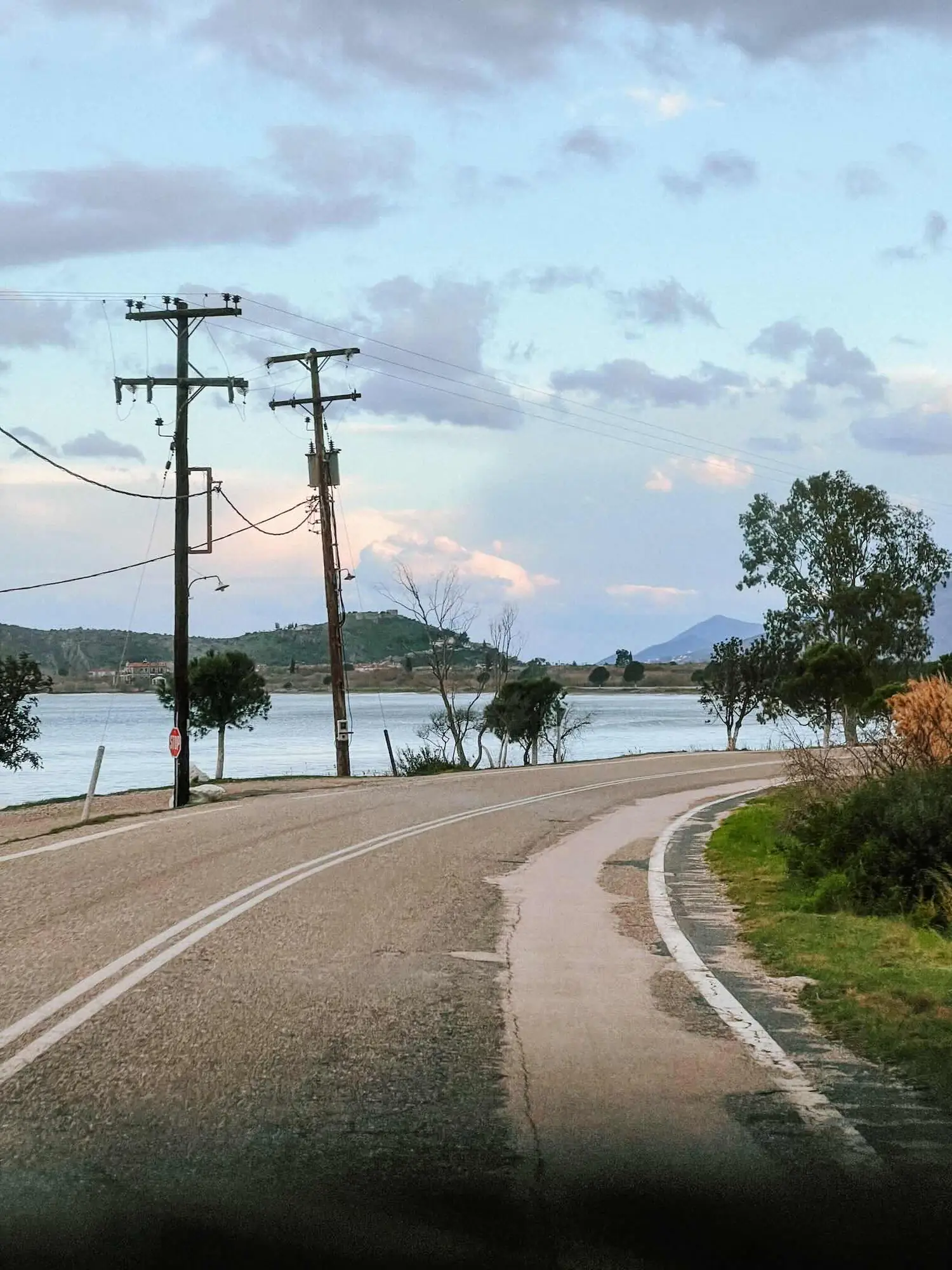 a quiet road along the sea