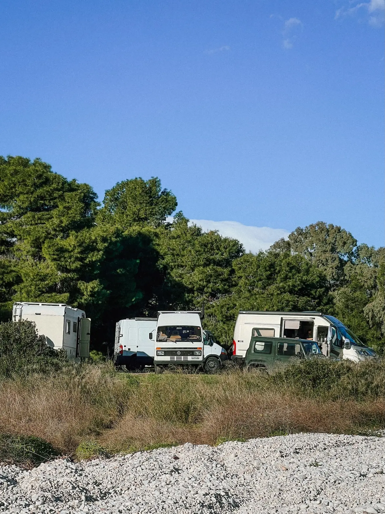 campers parked close together