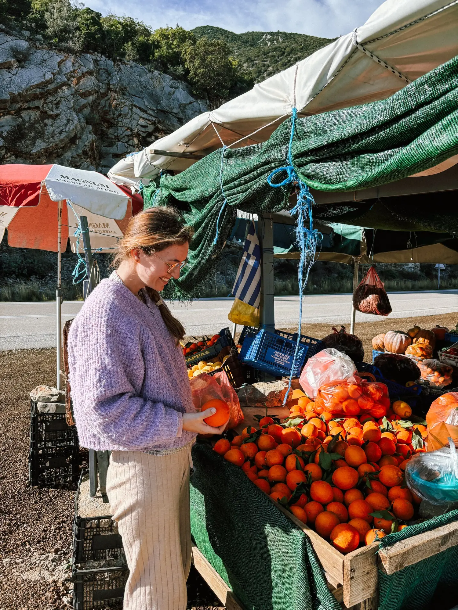 shopping at a roadside market