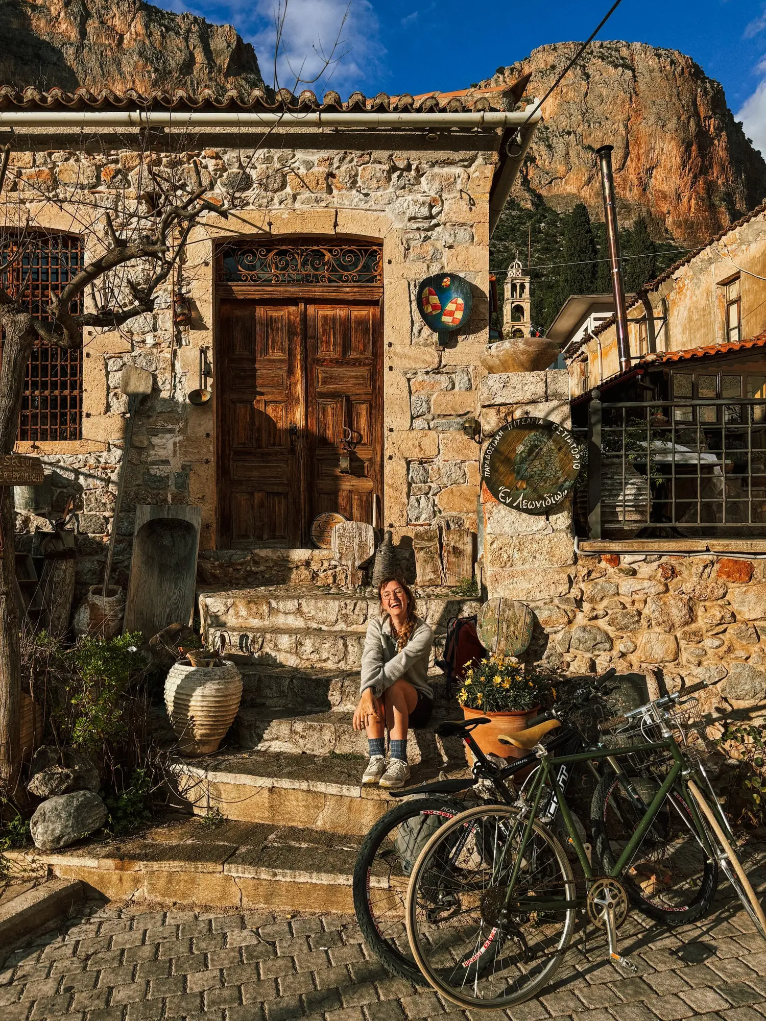 a rustic taverna in leonidio