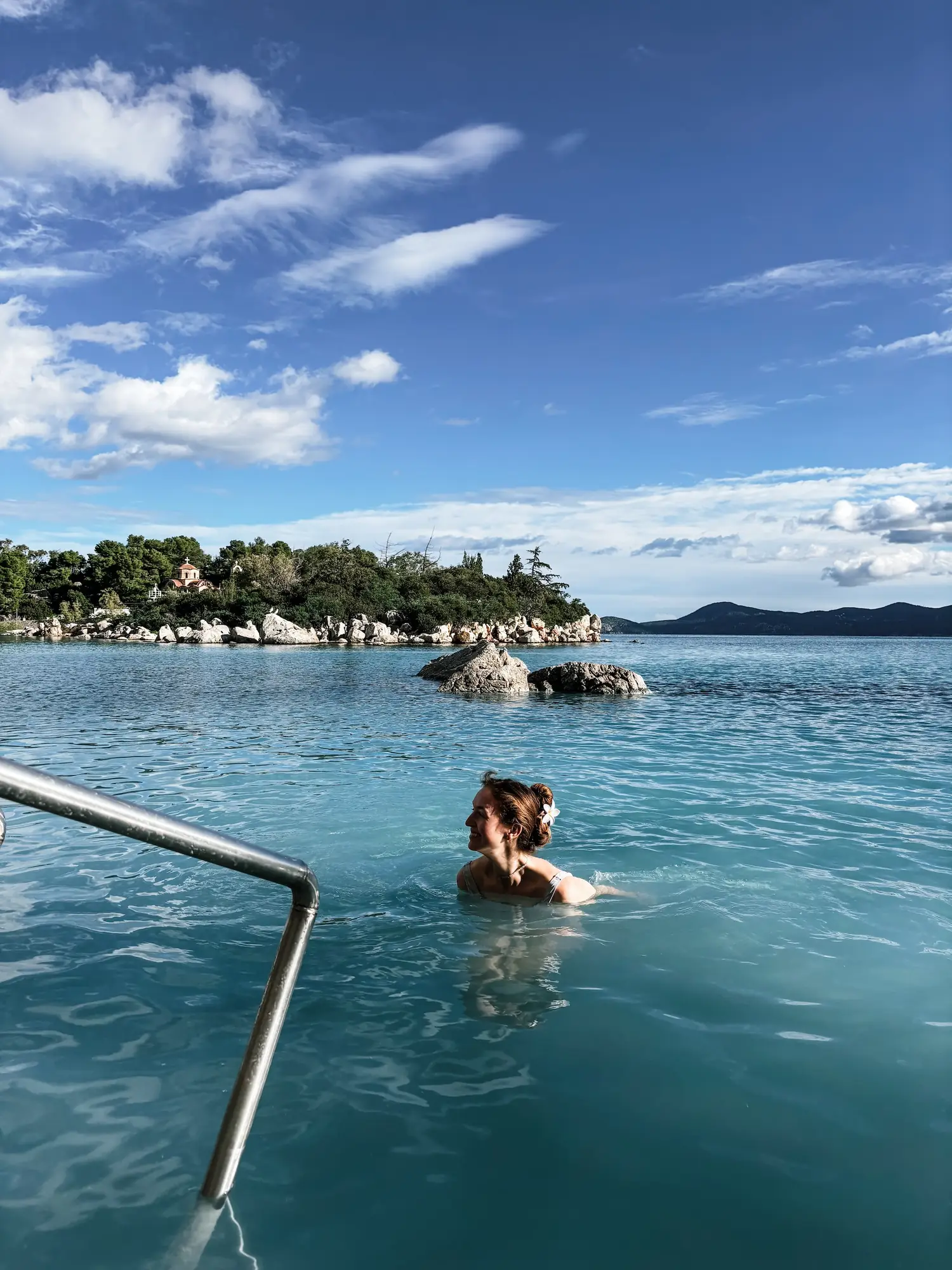 warm thermal water on methana