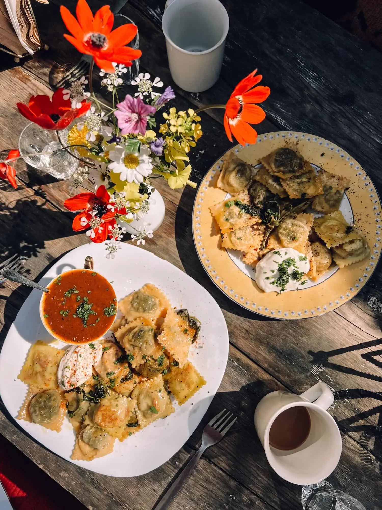 another plate of vegan ravioli
