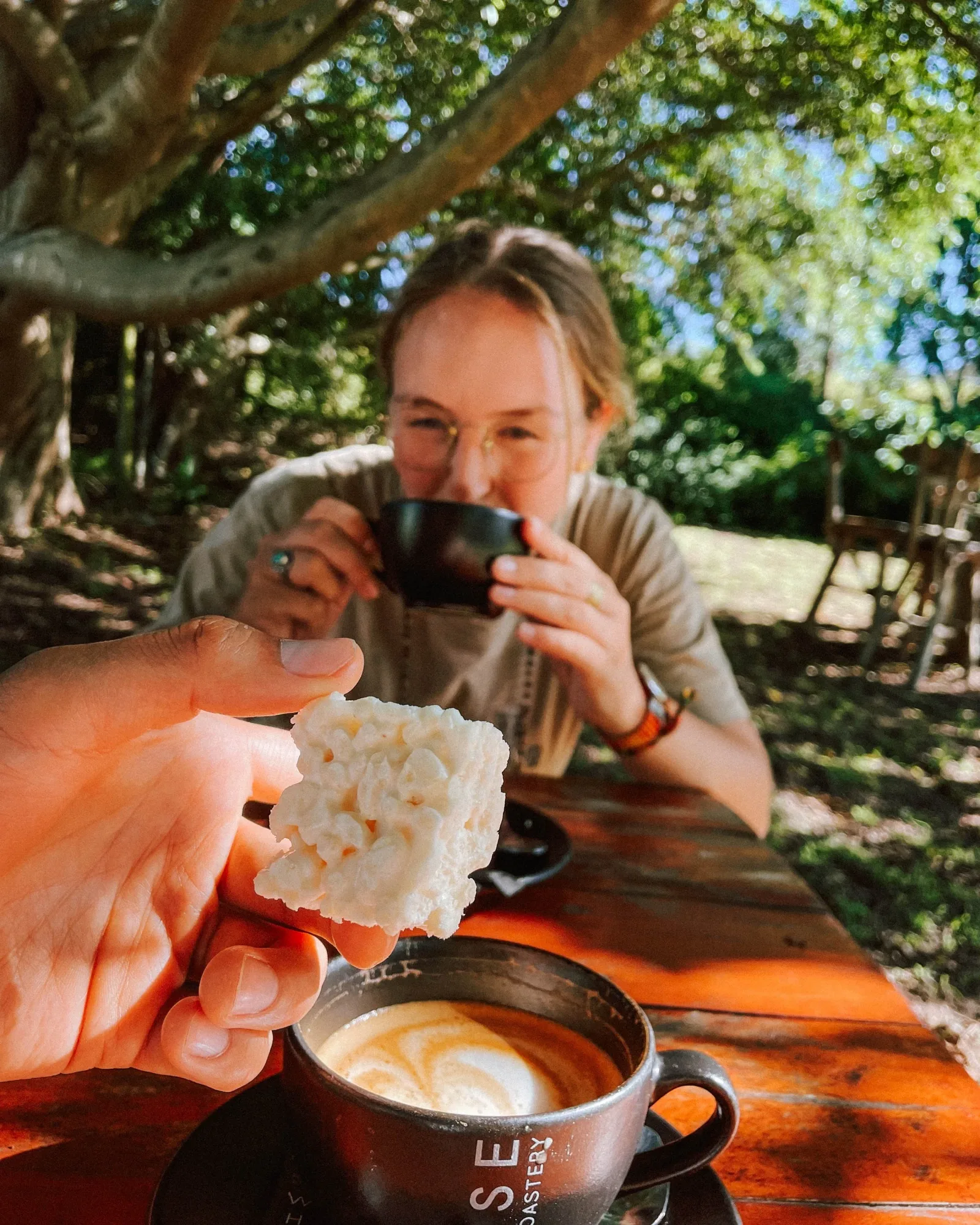 excellent rice crispy and coffee