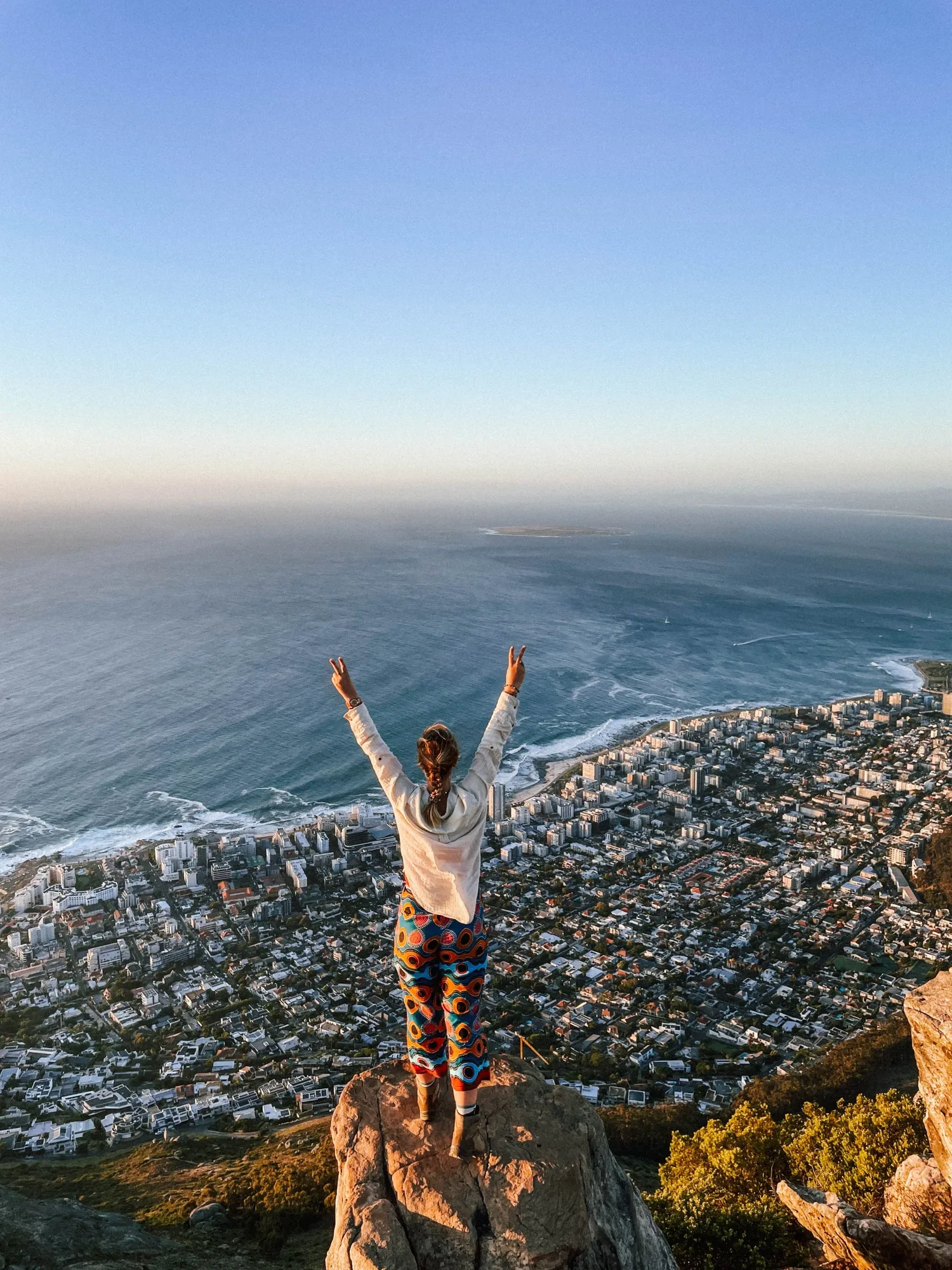 sunset on lion's head in cape town