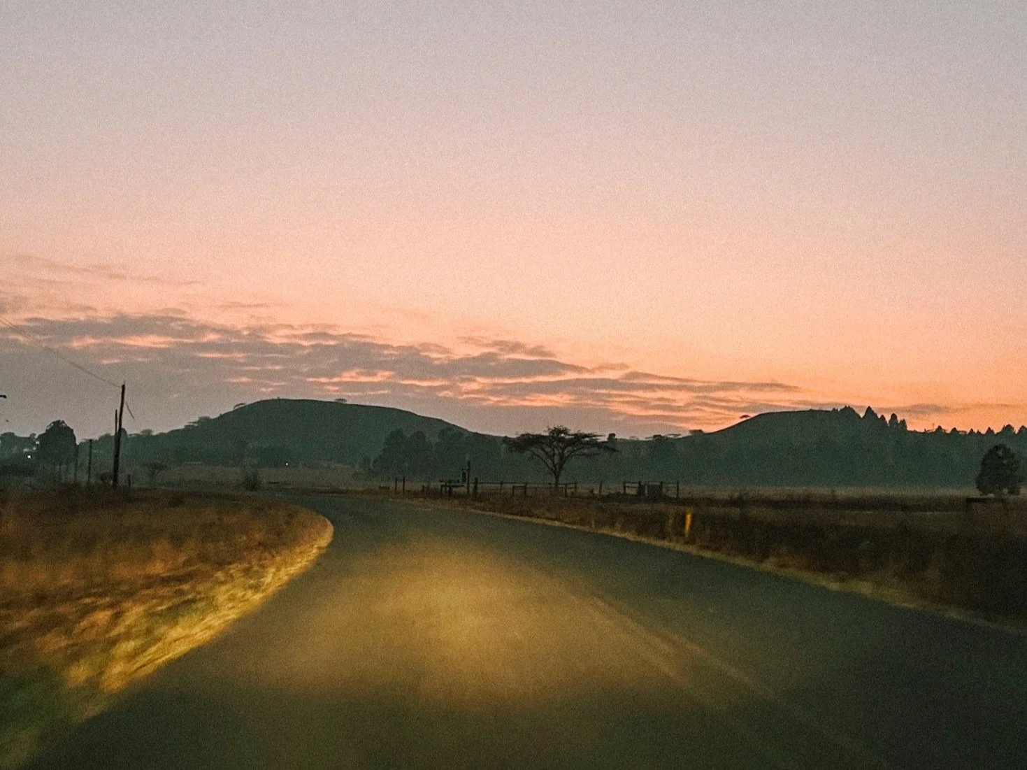 early morning drive to the tugela falls trailhead