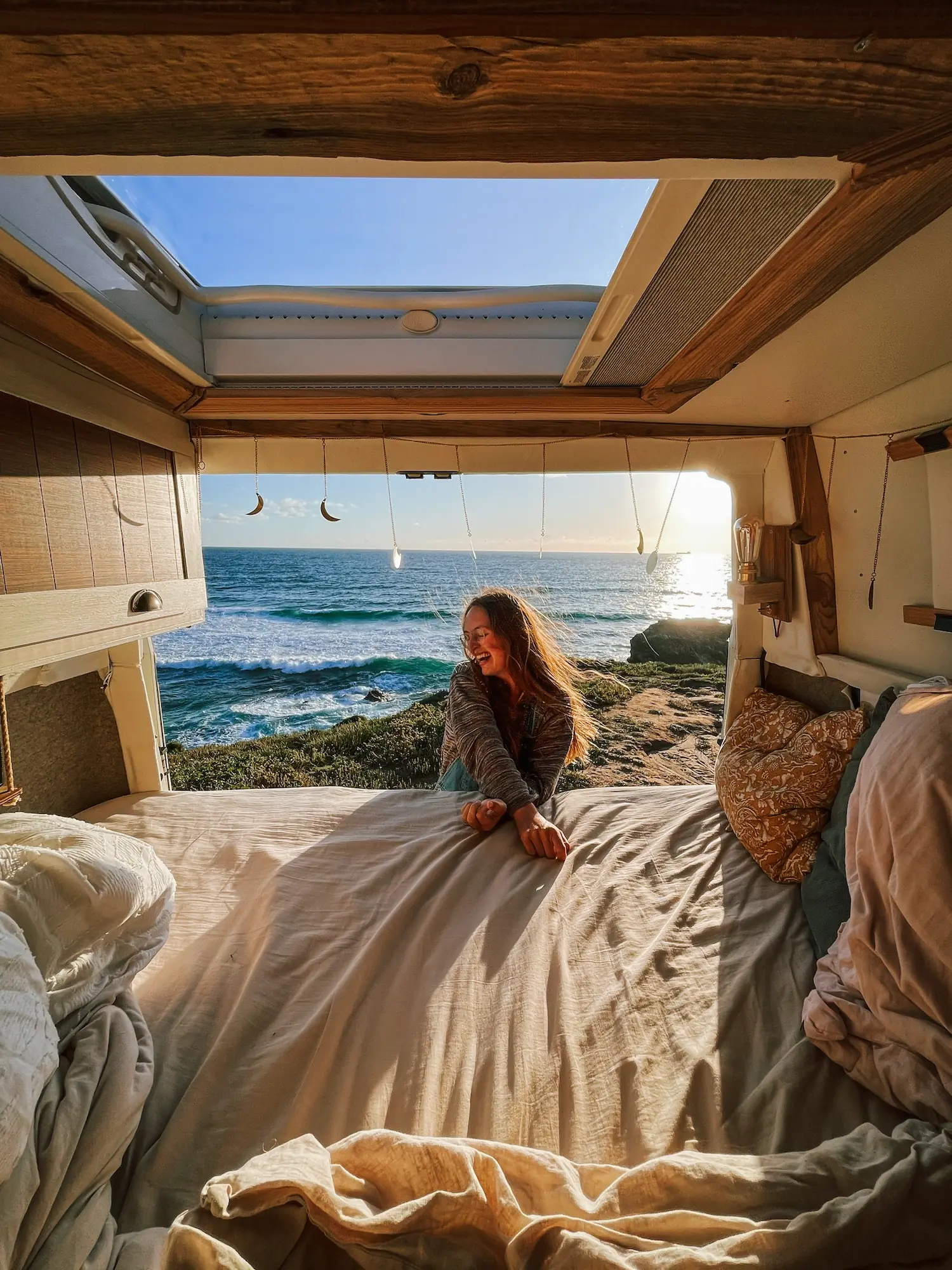 the sea seen from the van