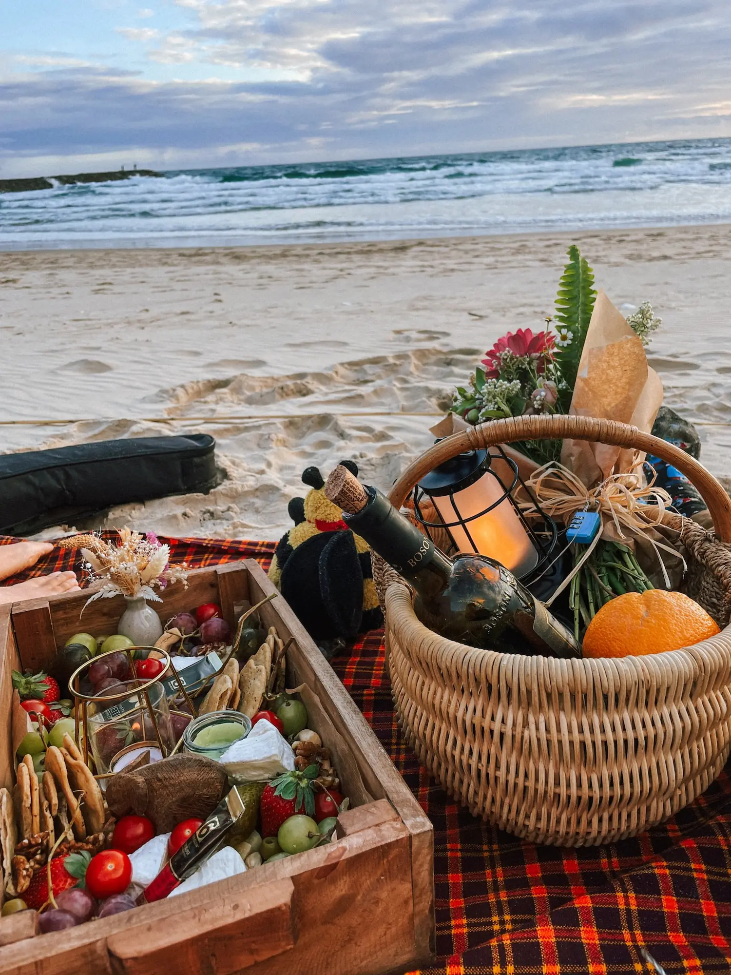 a picnic by the sea