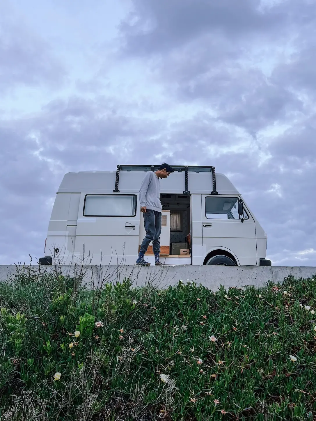 humbär parked in a green field