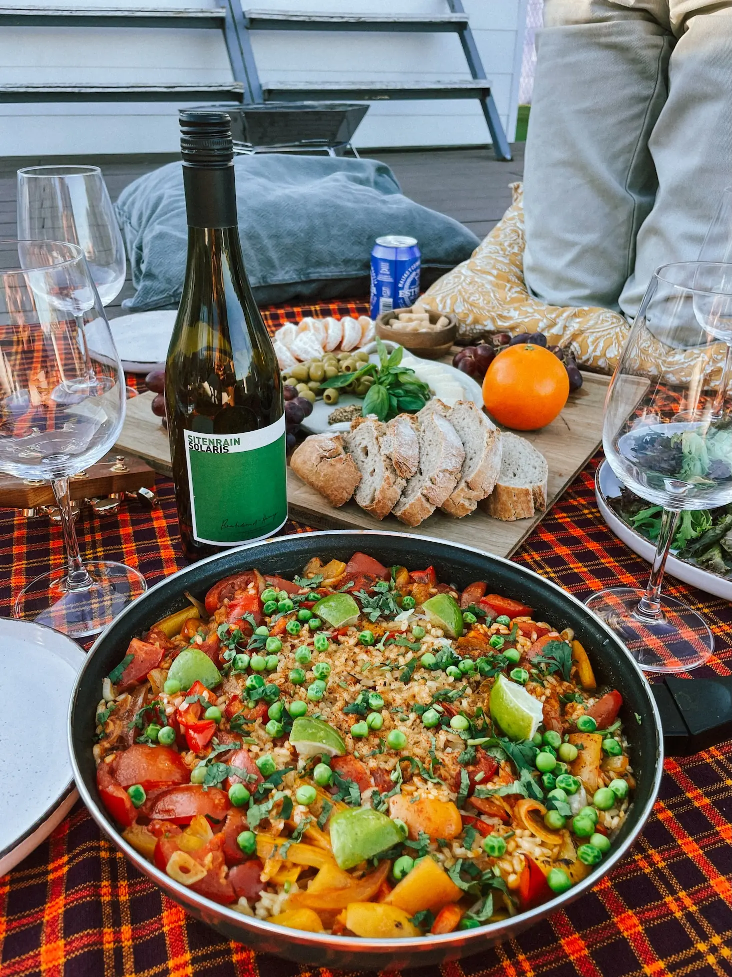 a big pan of vegan paella