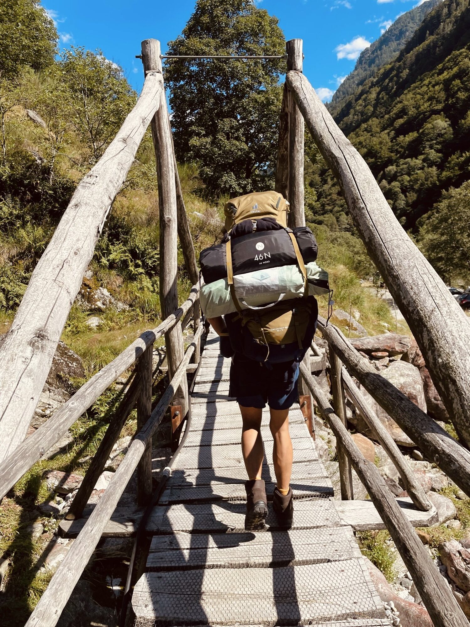 frank crossing one of our favorite bridges on the way