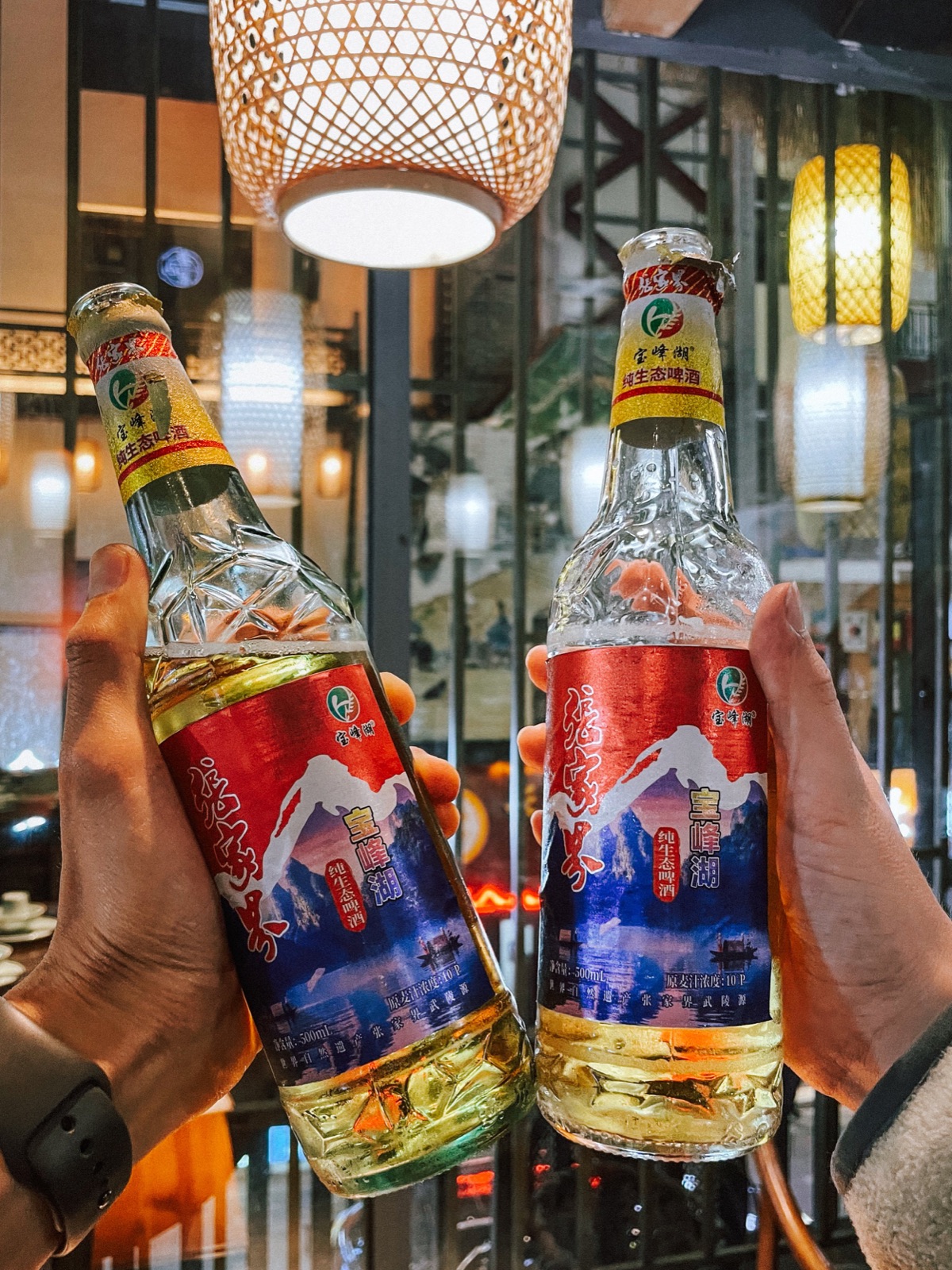 cheers to a delicious locally brewed zhang jia jie beer!