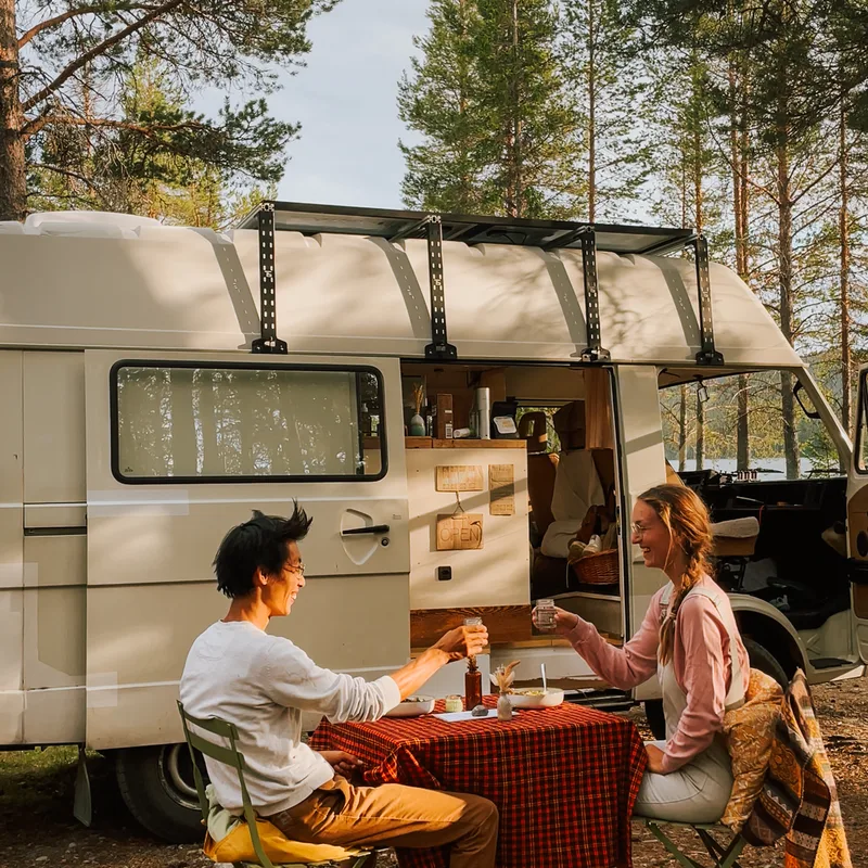 Table for two, between the pines